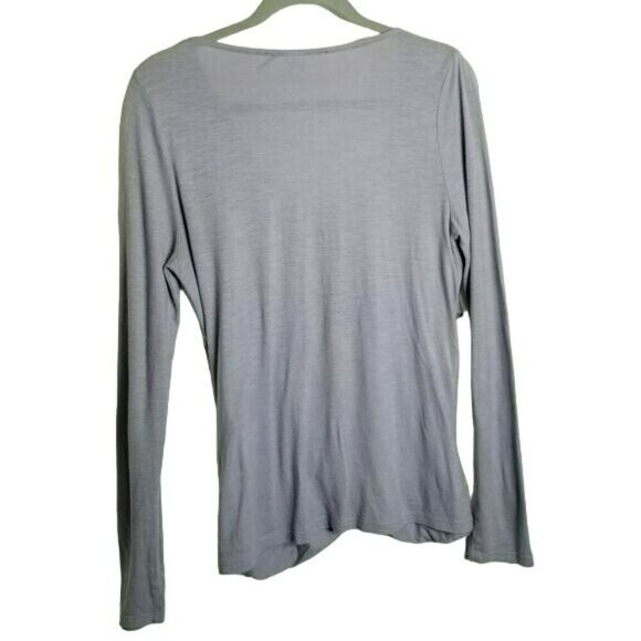 Anthropologie Akemi + Kin Top Faux Wrap Crossover Purple Long Sleeve Blouse S - Picture 3 of 13